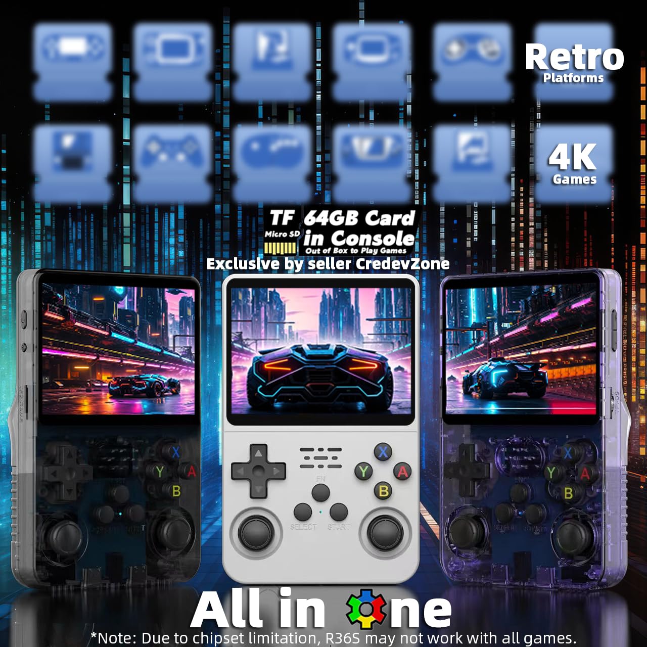 R36S Retro Handheld Video Game Console
